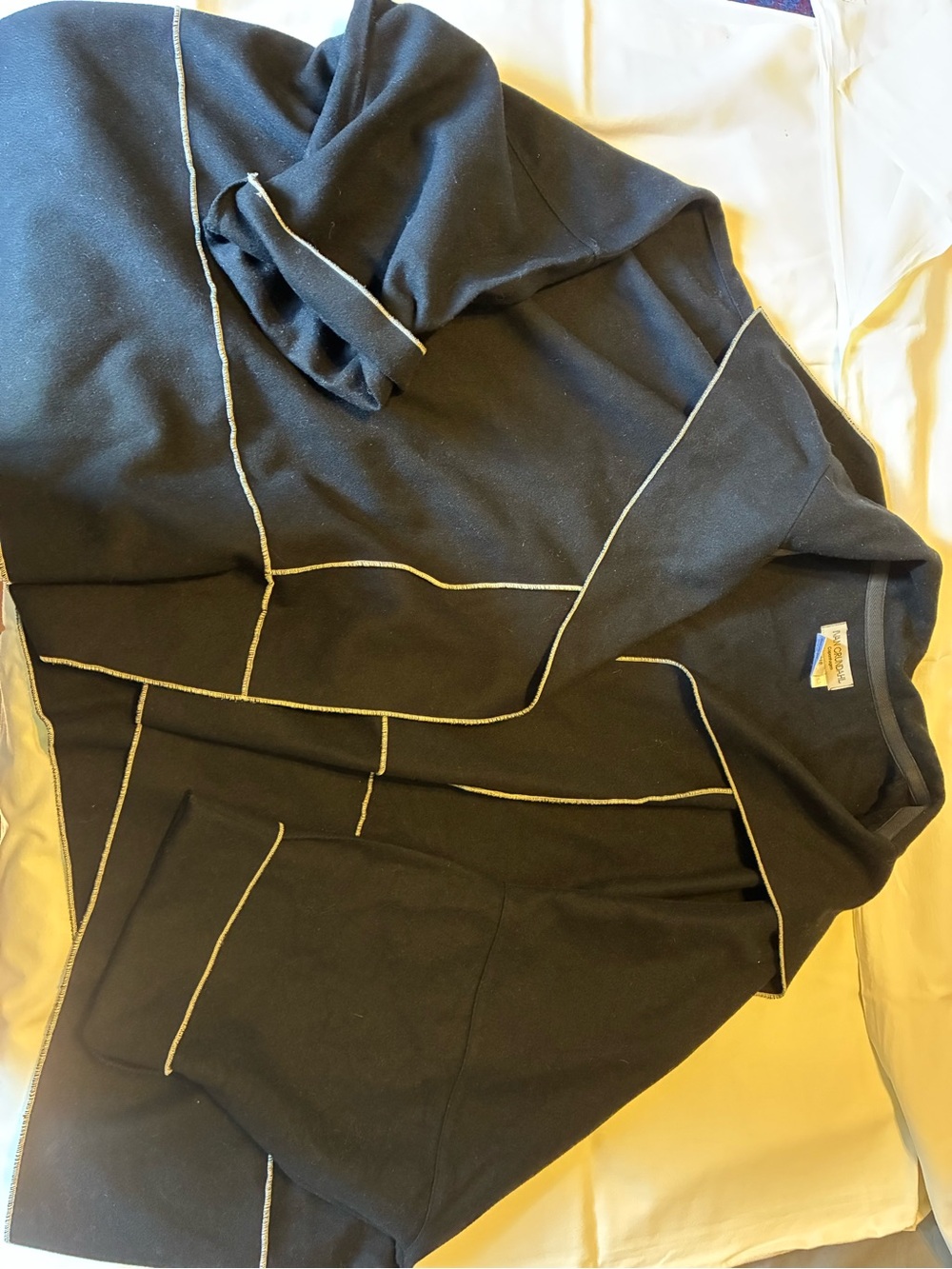 Womens Black Sweater with Contrast Stitching